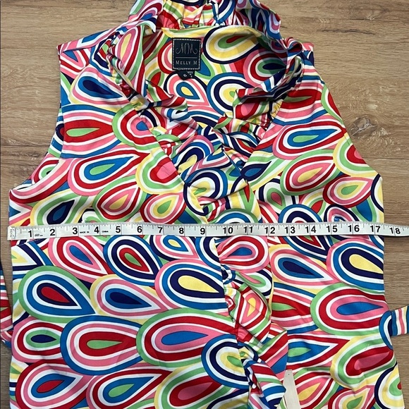 Melly M Riverside Ruffle Printed Wrap Dress Size - 6 - Picture 16 of 16